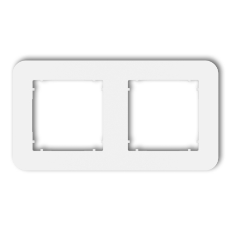 MINI BIAŁY MAT RAMKA 2X ZAOKRĄGLONA UNIWERSALNA