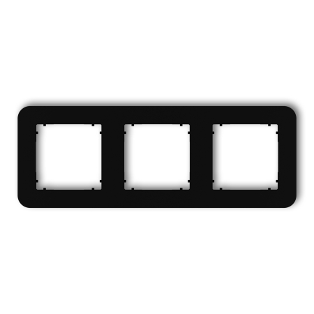 MINI CZARNY MAT RAMKA 3X ZAOKRĄGLONA UNIWERSALNA