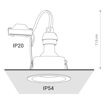 CHARLIE BIAŁY OPRAWA SUFITOWA SPOT PT 1X GU10/ 15W IP54/20 ALUMINIUM LAKIEROWANE/ SZKŁO