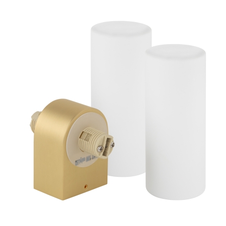 NATALIE II BRASS MOSIĄDZ/ BIAŁY OPRAWA ŚCIENNA KINKIET NT 2X G9/ 10W IP44 ALUMINIUM/ SZKŁO