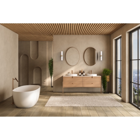 NATALIE II BRASS MOSIĄDZ/ BIAŁY OPRAWA ŚCIENNA KINKIET NT 2X G9/ 10W IP44 ALUMINIUM/ SZKŁO