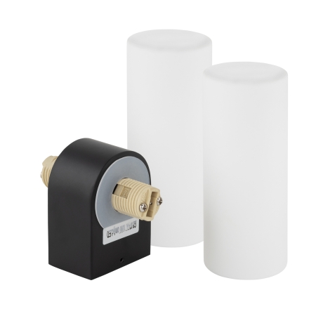 NATALIE II BLACK CZARNY/ BIAŁY OPRAWA ŚCIENNA KINKIET NT 2XG9/ 10W IP44 ALUMINIUM/ SZKŁO