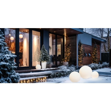 CUMULUS S BIAŁY OPRAWA PRZENOŚNA OGRODOWA KULA 1X E27/ 40W IP44 TWORZYWO PE