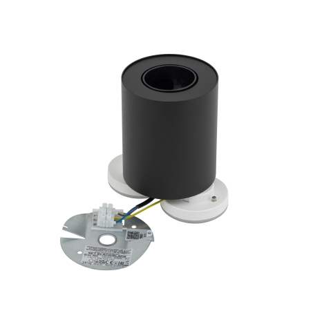 SET CZARNY OPRAWA SUFITOWA SPOT RUCHOMA SPOT TUBA NT 1X GU10/ 10W IP20 STAL LAKIEROWANA