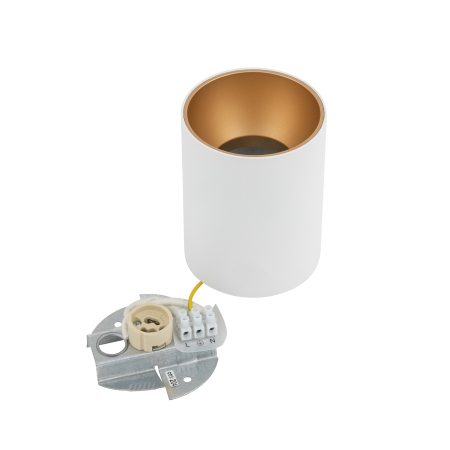 EYE TONE BIAŁY/ ZŁOTY OPRAWA SUFITOWA SPOT TUBA NT 1XGU10/10W IP20 STAL LAKIER/ TWORZYWO ABS PROM.