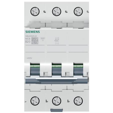5SL WYŁĄCZNIK NADPRĄDOWY B 20A 3P 3M 6KA