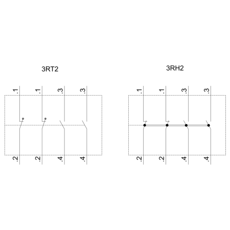 3RH2 BLOK STYKÓW POMOCNICZYCH 2Z+2R MONTAŻ CZOŁOWY ZACISKI ŚRUBOWE