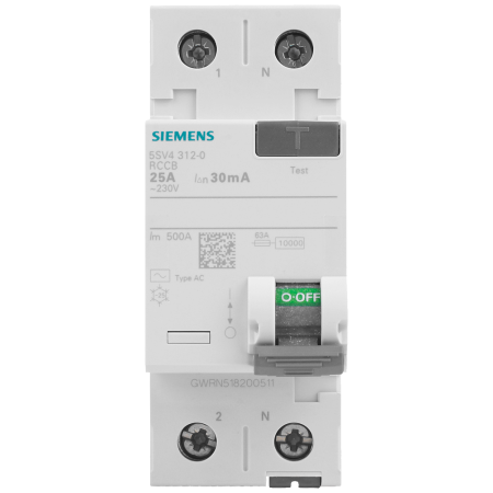 5SV4 25A/ 30MA/AC 2P WYŁĄCZNIK RÓŻNICOWY 25A 30MA 2M AC 10KA 5SV4 25A/ 30MA/AC 2P WYŁĄCZNIK RÓŻNICOWY 25A 30MA 2M AC 10KA