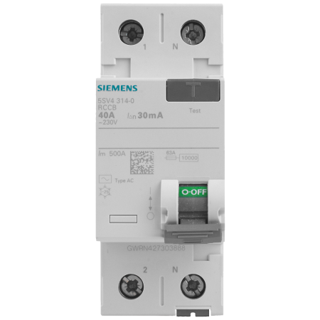 5SV4 40A/ 30MA/AC 2P WYŁĄCZNIK RÓŻNICOWY 40A 30MA 2M AC 10KA