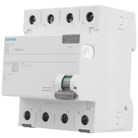 5SV4 25A/ 30MA/AC 4P WYŁĄCZNIK RÓŻNICOWY 25A 30MA 4M AC 10KA