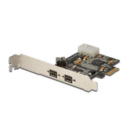 Kontroler FireWire (800) DIGITUS PCIe, 2x zew. 1x wew. IEEE1394b 9-pin, Low Profile