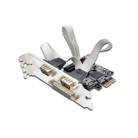 Kontroler COM+LPT DIGITUS PCIe, 2x RS-232/COM, 1x Parallel/LPT, Low Profile, Chipset AX99100