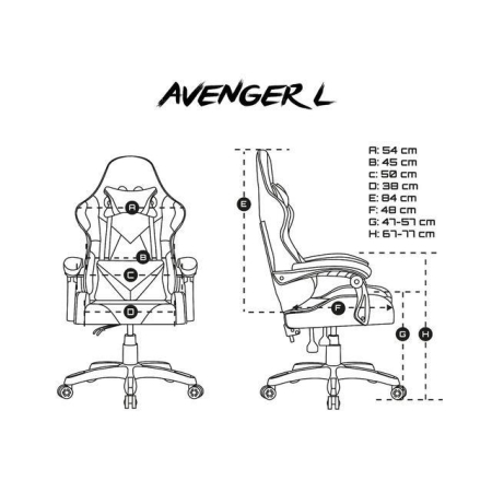 Fotel dla gracza Fury Avenger L czarno-biały-247031