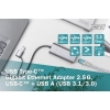 Karta sieciowa DIGITUS przewodowa USB 3.1 Typ C + USB A do 1x RJ45 2.5 Gigabit Ethernet 10/100/1000/2500Mbps-266023