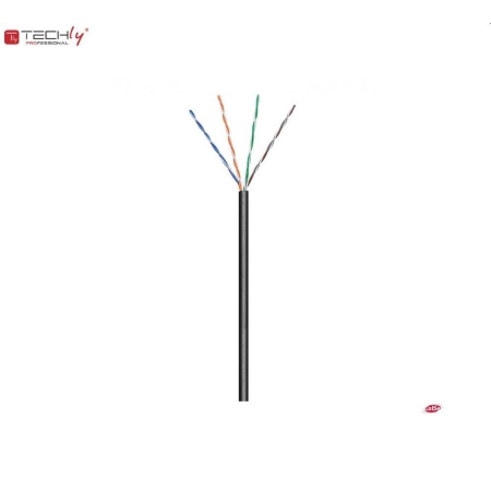 Kabel instalacyjny TechlyPro skrętka Cat5e U/UTP drut, 100m czarny-272063
