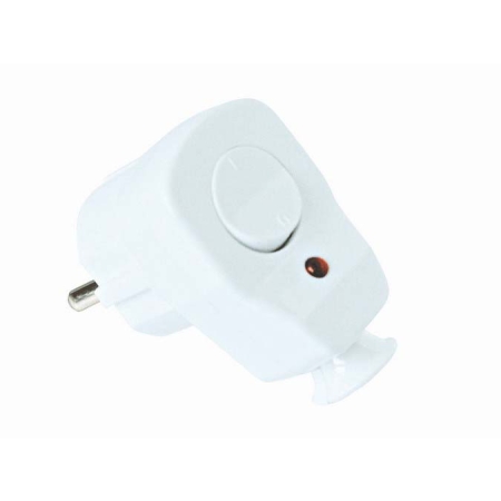 WTYCZKA PRZENOŚNA 1F Z/U KĄTOWA IP20 16A 230V + WYŁĄCZNIK 0-1 , DIODA BIAŁY