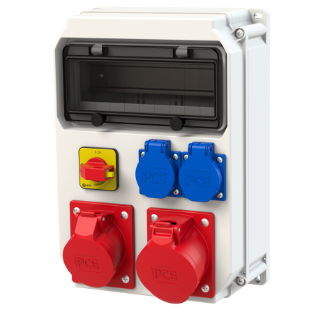 ECOLINE ROZDZIELNIA BUDOWLANA STACJONARNA Z TWORZYWA 32/5 16/5 2GS R.0-1 IP44 BEZ ZABEZPIECZEŃ