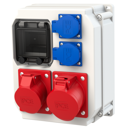 ECOLINE ROZDZIELNIA BUDOWLANA STACJONARNA Z TWORZYWA 32/5 16/5 2GS IP44 BEZ ZABEZPIECZEŃ