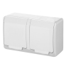 HERMES BIAŁY GNIAZDO NT 2X Z/U Z KLAPKĄ IP44 ZACISKI ŚRUBOWE 16A 250V