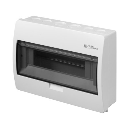 ELEGANT ROZDZIELNIA PLASTIKOWA NT 12M 1X 12M N+PE IP40 212X303X98 DRZWI DYMNE BIAŁY  0665-00