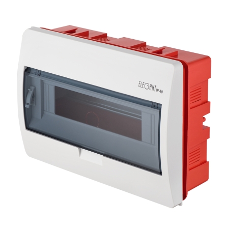 ELEGANT ROZDZIELNIA PLASTIKOWA PT 12M 1X 12M N+PE IP40 IK05 303X214X104 DRZWI DYMNE BIAŁY 0621-10