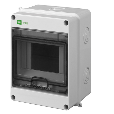 EP-LUX PLUS ROZDZIELNIA PLASTIKOWA NT 5M 1X 5M N+PE IP55 IK08 158X118X93 DRZWI DYMNE SZARY