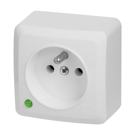 BERG BIAŁY GNIAZDO NT 1X Z/U IP20 ZACISKI ŚRUBOWE 16A 250V