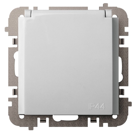 VESTRA MODUŁ BIAŁY GNIAZDO 2P+Z Z KLAPKĄ IP44 ZACISKI ŚRUBOWE 16A 250V