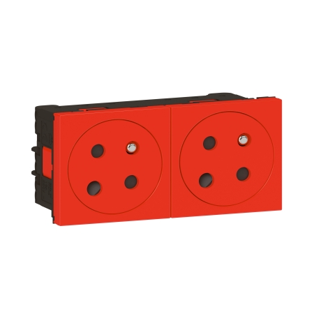 M45 CZERWONY GNIAZDO 4M 2X Z/U SKOŚNE DATA Z BLOKADĄ NA KLUCZ ZACISKI SPRĘŻYNOWE 16A 250V
