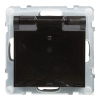SUNO 2 MODUŁ CZARNY GNIAZDO 1X Z/U Z KLAPKĄ IP44 ZACISKI SPRĘŻYNOWE 16A 250V