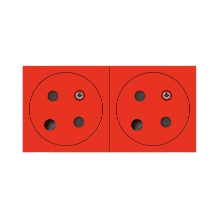 M45 CZERWONY GNIAZDO 4M 2X Z/U SKOŚNE DATA Z BLOKADĄ NA KLUCZ ZACISKI SPRĘŻYNOWE 16A 250V