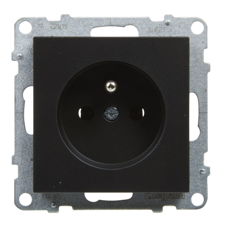 SUNO 2 MODUŁ CZARNY GNIAZDO 1X Z/U ZACISKI ŚRUBOWE 16A 250V