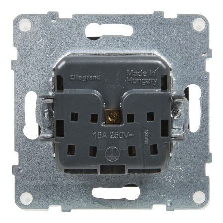 SUNO 2 MODUŁ CZARNY GNIAZDO 1X Z/U Z KLAPKĄ IP44 ZACISKI SPRĘŻYNOWE 16A 250V