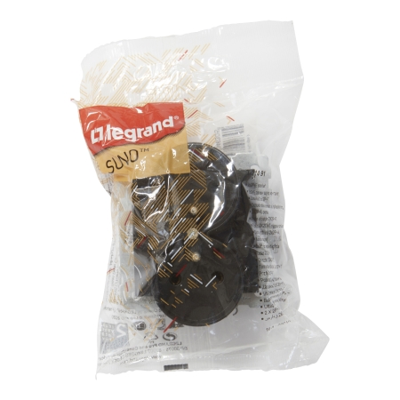 SUNO 2 MODUŁ CZARNY GNIAZDO 2X Z/U ZACISKI ŚRUBOWE 16A 250V