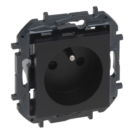 NILOE STEP MODUŁ CZARNY GNIAZDO 1X Z/U ZACISKI ŚRUBOWE 16A 250V