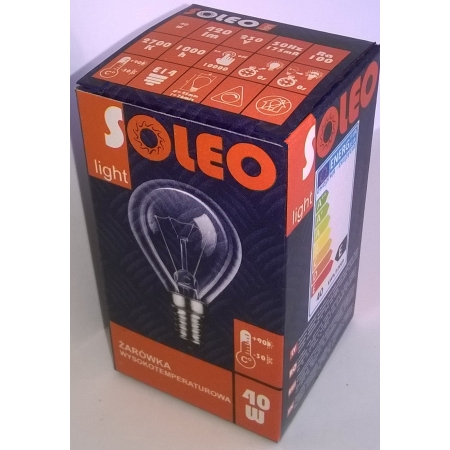 P45 ŻARÓWKA WSTRZĄSOODPORNA KULKA 40W E14 230V PRZEZROCZYSTA WW 2700K 290LM SOLEO WST-0040