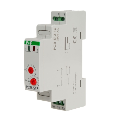 PCR-513-16 PRZEKAŹNIK CZASOWY REWERSYJNY 16A 1M 230V AC 16A