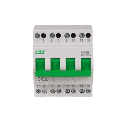 PSA-463 PRZEŁĄCZNIK INSTALACYJNY SIEĆ-AGREGAT 63A 4P 4M 230/400V