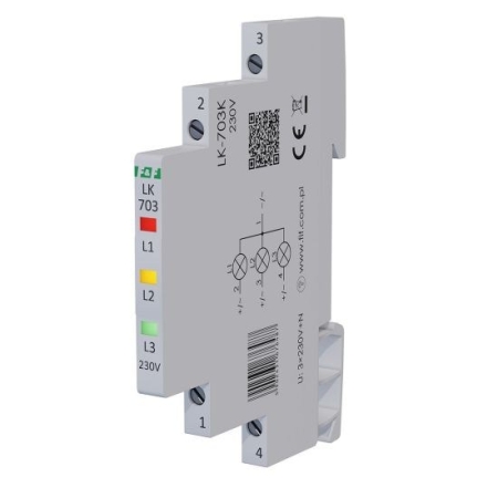 LK-703K LAMPKA SYGNALIZACYJNA MODUŁOWA 3X LED 0.3M 230V CZERWONY/ ŻÓŁTY/ ZIELONY