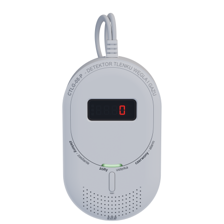 CTLG-08-P CZUJNIK/ DETEKTOR TLENKU WĘGLA/ CZADU/ CO I GAZU ZIEMNEGO 230V Z PRZEKAŹNIKIEM