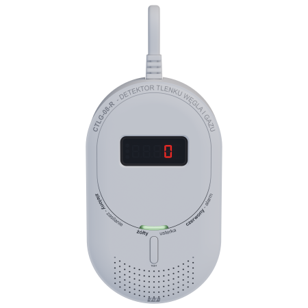CTLG-08-R CZUJNIK/ DETEKTOR TLENKU WĘGLA/ CZADU/ CO I GAZU ZIEMNEGO KOMUNIKACJA RADIOWA 433MHZ