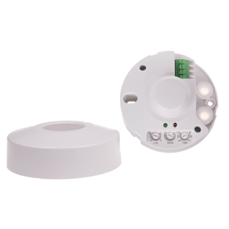 DRM-02 BIAŁY CZUJNIK RUCHU MIKROFALOWY NT SUFITOWY 360ST 1-10M 5S-12MIN IP40 5.8GHZ 230V AC