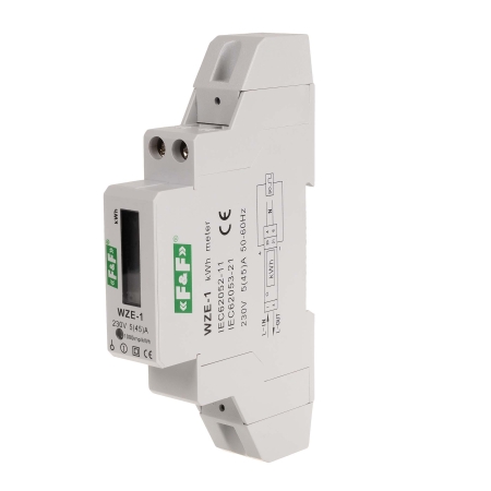 WZE-1 LICZNIK KWH ENERGII ELEKTRONICZNY BEZPOŚREDNI 1F 45A KL.1 1M 230V AC