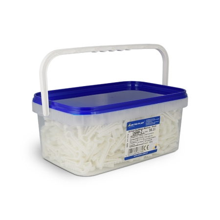 USMP 2/600 UCHWYT KABLOWY WBIJANY PŁASKI BIAŁY (YDYP 2X2.5, 3X1.0, 3X 1.5) BOX