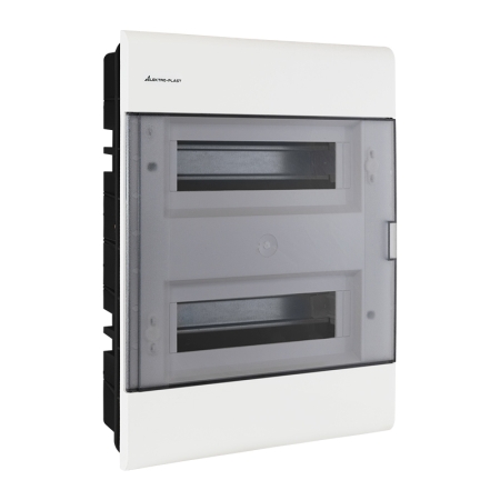 SRP-24 ROZDZIELNIA PLASTIKOWA PT 24M 2X 12M N+PE 397X298X84 IP40 DRZWI DYMNE BIAŁY