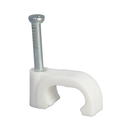 FLOP-10/6/100 UCHWYT KABLOWY Z GWOŹDZIEM PŁASKI BIAŁY (YDYP 3X1.5