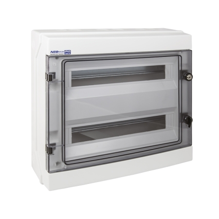 RH-36/2 ROZDZIELNIA PLASTIKOWA NT 36M 2X 18M N+PE IP65 IK07 420X435X138 DRZWI DYMNE BIAŁY NEOSERIES