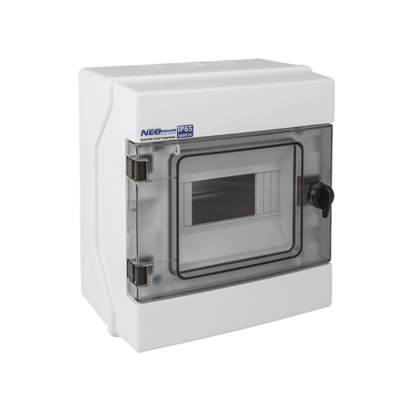 RH- 6 ROZDZIELNIA PLASTIKOWA NT 6M 1X 6M N+PE IP65 IK07 260X225X138 DRZWI DYMNE BIAŁY NEOSERIES