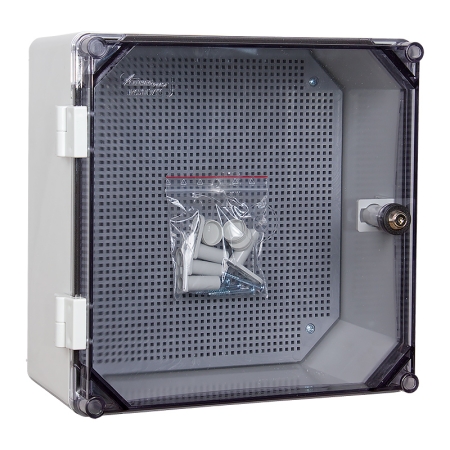 UNI-0/T OBUDOWA PLASTIKOWA NT 300X300X160 IP65 DRZWI DYMNE Z PŁYTĄ PERFOROWANĄ SZARY