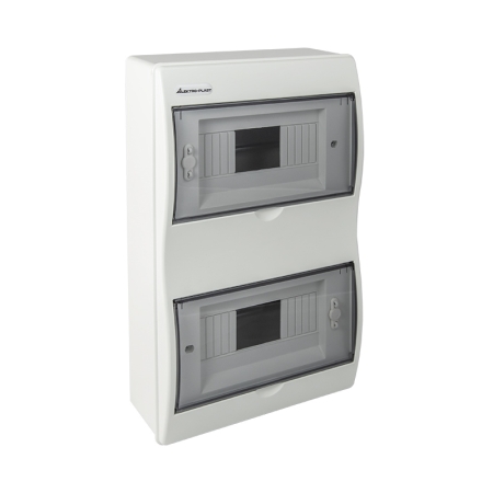 RN-16 ROZDZIELNIA PLASTIKOWA NT 16M 2X 8M N+PE IP40 IK07 403X238X95 DRZWI DYMNE BIAŁY FALA